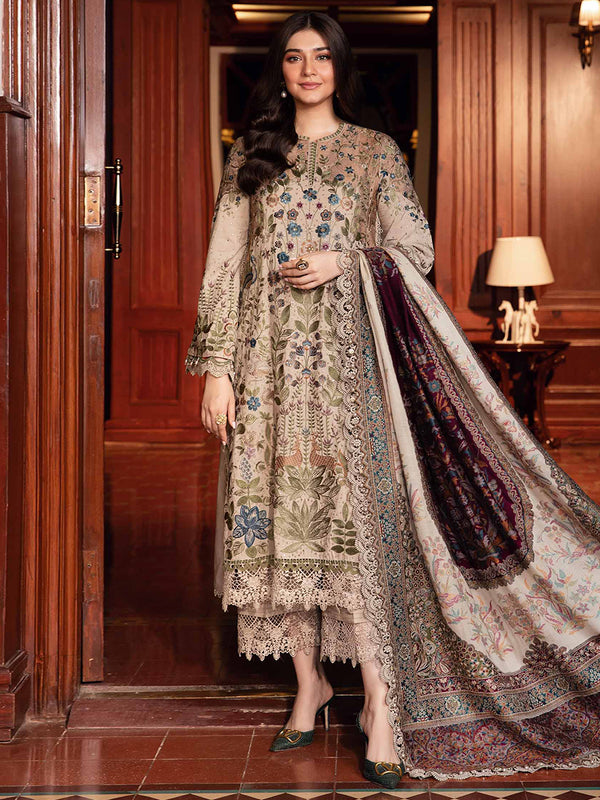 3 Piece Unstitched Embroidered Twill Suit | DL-1211