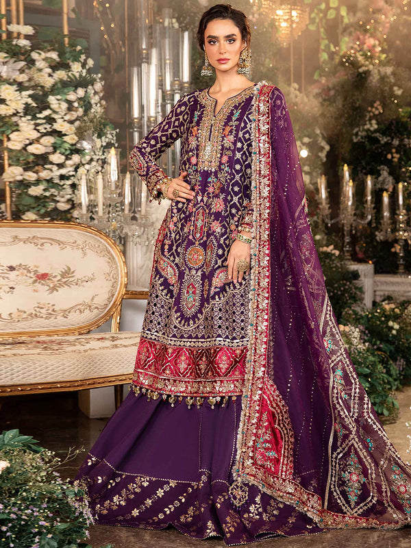 3 Piece Unstitched Embroidered Raw Silk Suit | BD-2903