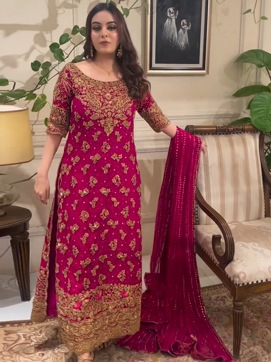 Shop Now Top Pakistani Designer Haris Shakeel Brides - Faushia Pink ...