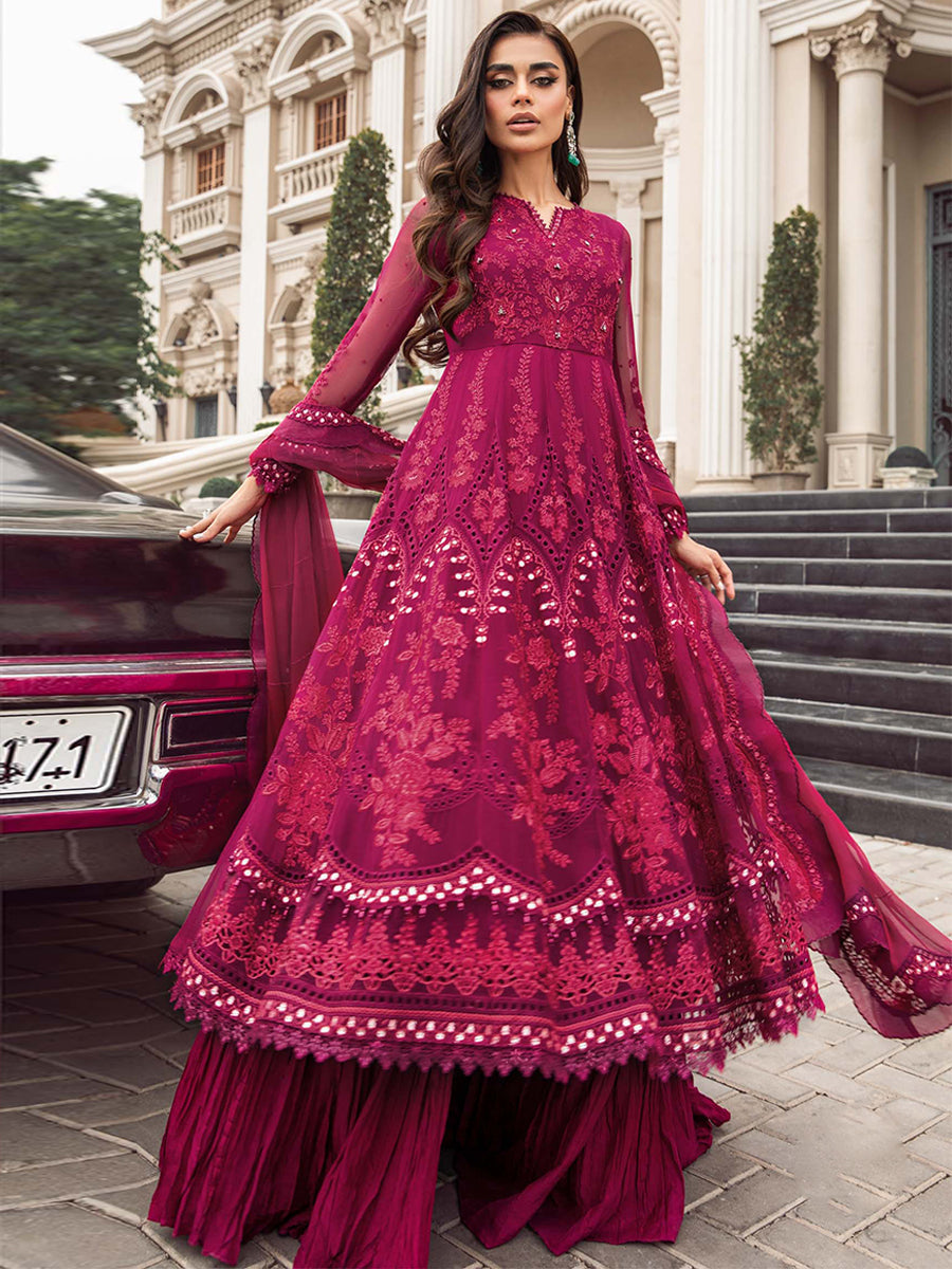 Maria B Net Frock Style Dress Master Replica 2020 - Master Replica Pakistan