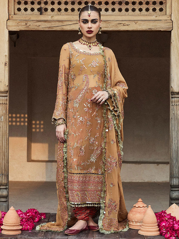 3 Piece Unstitched Hand Embellished Chiffon Suit | Talai